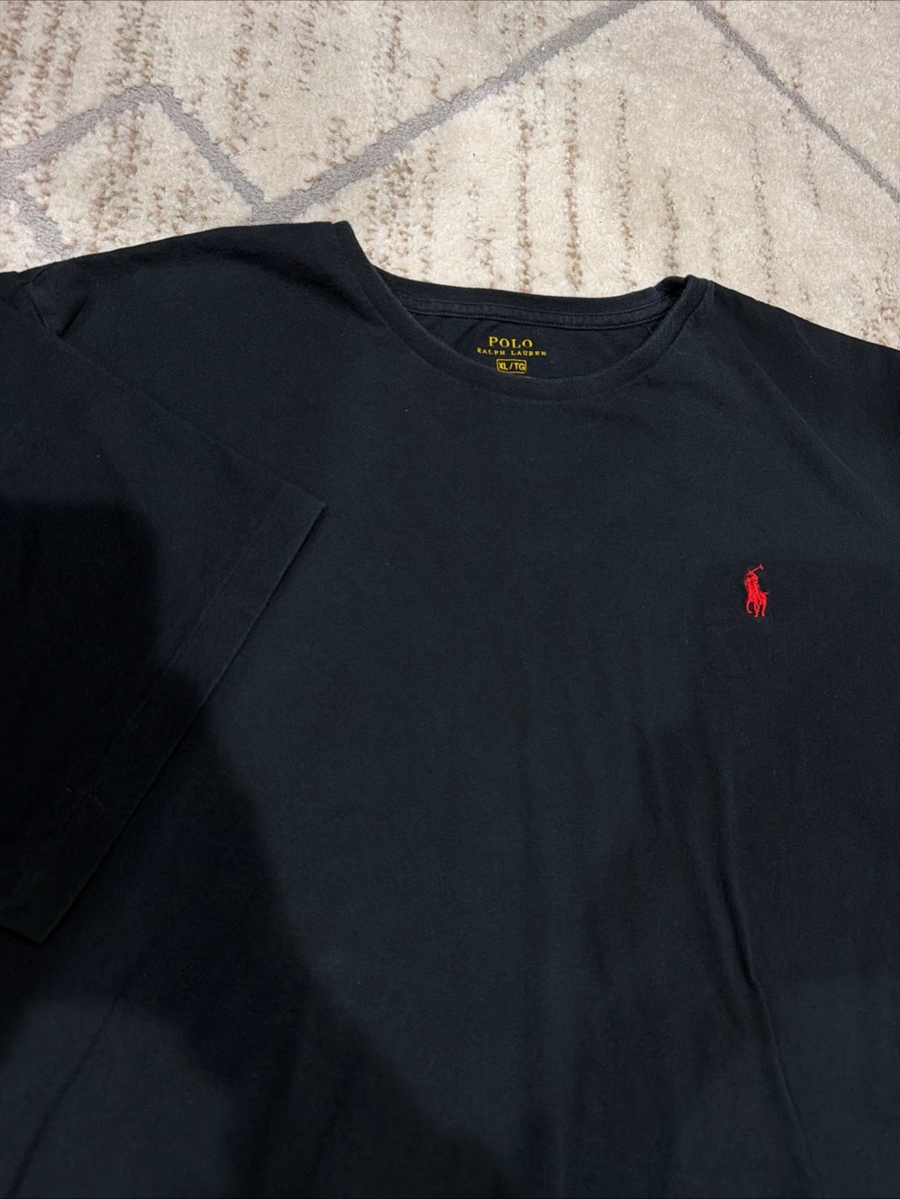 Polo Ralph Lauren Casual Crew Neck Short Sleeve T Shirt Mens Size XL Black Red